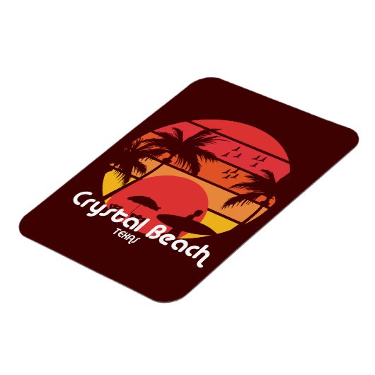 Vintager Crystal Beach Texas Magnet (Linke Seite)