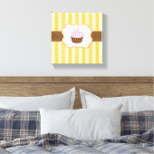 Vintager Cupcake-Hintergrund Leinwanddruck (Insitu (Schlafzimmer))