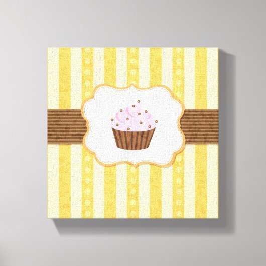 Vintager Cupcake-Hintergrund Leinwanddruck (Vorderseite)