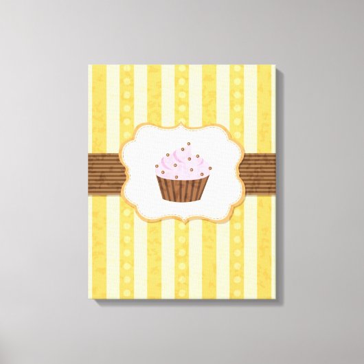 Vintager Cupcake-Hintergrund Leinwanddruck (Vorderseite)