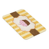 Vintager Cupcake-Hintergrund Magnet (Rechte Seite)