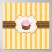 Vintager Cupcake-Hintergrund Poster (Vorne)
