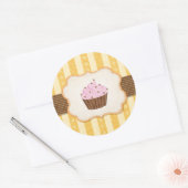 Vintager Cupcake-Hintergrund Runder Aufkleber (Umschlag)