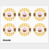 Vintager Cupcake-Hintergrund Runder Aufkleber (Blatt)
