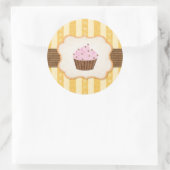 Vintager Cupcake-Hintergrund Runder Aufkleber (Tasche)