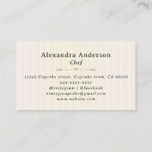 Vintager Cupcake Konditorei Koch Visitenkarte (Rückseite)