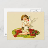 Vintager Cupid auf Lily Pad Postkarte (Vorne/Hinten)