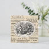 Vintager Cupid in der Liebe Romantische Hochzeitss Einladung (Stehend Vorderseite)