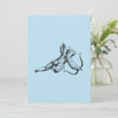 Vintager Cupid und Arrow-Liebe-Cherub-Angel Einladung (Stehend Vorderseite)