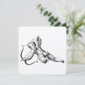 Vintager Cupid und Arrow-Liebe-Cherub-Angel Einladung (Stehend Vorderseite)