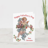 Vintager Cupid Valentine's Day Card Blumenkohl Karte (Vorderseite)