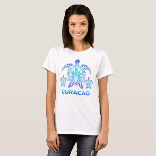 Vintager Curacao Ozean Blaues Meer Schildkröten So T-Shirt