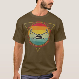 Vintager Curling-Player für Steine T-Shirt