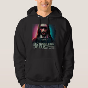 Vintager Cyberpunk Jesus Futuristic Religious Chri Hoodie