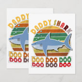 Vintager Daddy Shark Vathers Day Begleitkarte (Vorne/Hinten)