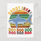 Vintager Daddy Shark Vathers Day Begleitkarte (Rückseite)