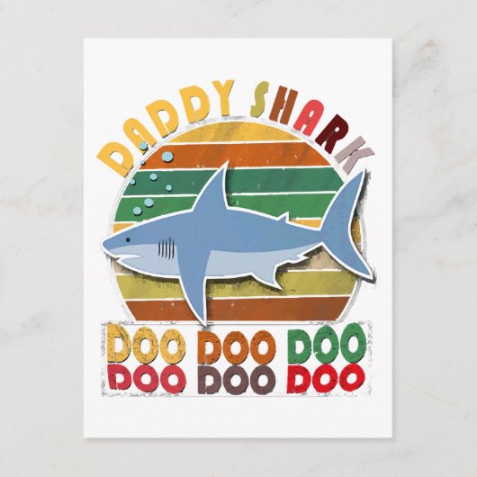 Vintager Daddy Shark Vathers Day Begleitkarte (Vorderseite)