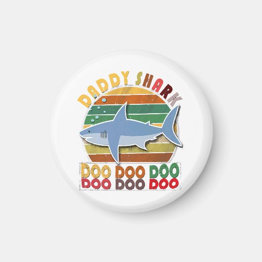 Vintager Daddy Shark Vathers Day Magnet (Vorne)