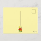 Vintager Dahlia Floral Gelborange Geburtstag Postkarte (Rückseite)