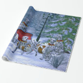 Vintager Dalmatiner Sleigh Snow Weihnachten Geschenkpapier (Ungerollt)