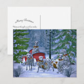 Vintager Dalmatiner Sleigh Snow Weihnachten Postkarte (Vorne/Hinten)