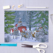 Vintager Dalmatiner Sleigh Snow Weihnachten Seidenpapier (Handwerk)
