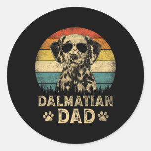 Vintager Dalmatiner Vater Hunde Liebhaber Vater#39 Runder Aufkleber