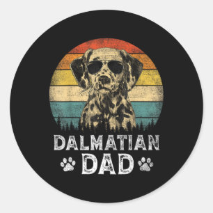 Vintager Dalmatiner Vater Hunde Liebhaber Vater &# Runder Aufkleber