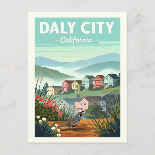Vintager Daly City Kalifornien Postkarte (Vorderseite)