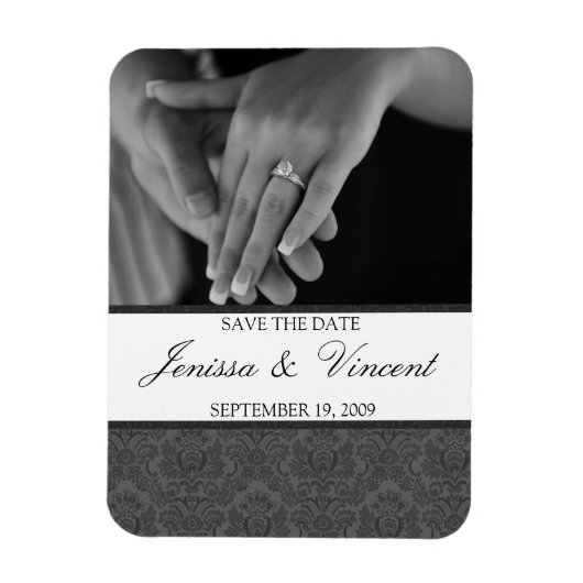 Vintager Damask Speichern des Datumsfensters 3" x  Magnet (Vertikal)