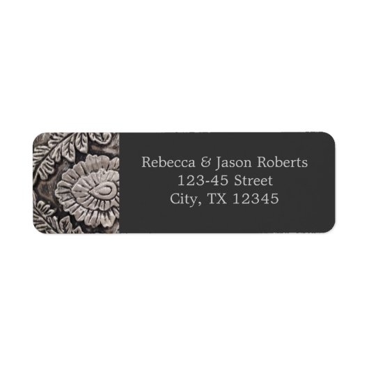 Vintager Damast aus Graumetall-Wirbel (Vorne)