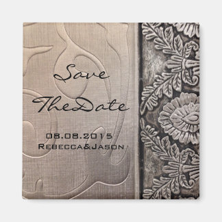 Vintager Damast aus Graumetall-Wirbel Magnet