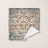 Vintager Damast Badhandtuch Set (Waschlappen)