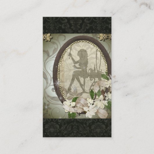 Vintager Damast-bezaubernder Visitenkarte (Vorderseite)