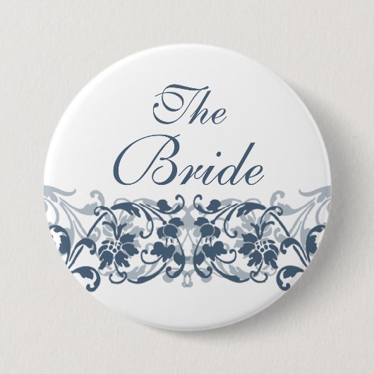 Vintager Damast der Braut-Knopf/das Button (Vorderseite)