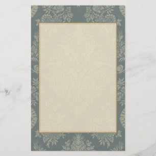 Vintager Damast im antiken Grün Briefpapier