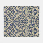 Vintager Damast nahtloser Musterhintergrund. Grung Fleecedecke (Vorderseite (Horizontal))