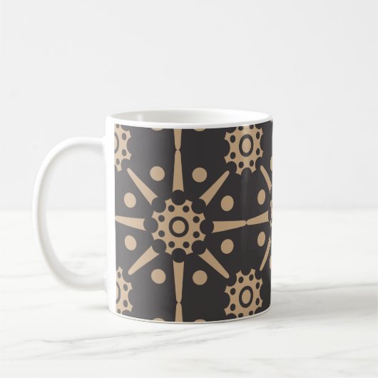 Vintager Damast nahtloser Retromuster-Hintergrund Kaffeetasse (Links)