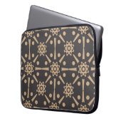 Vintager Damast nahtloser Retromuster-Hintergrund Laptopschutzhülle (Vorderseite Links)