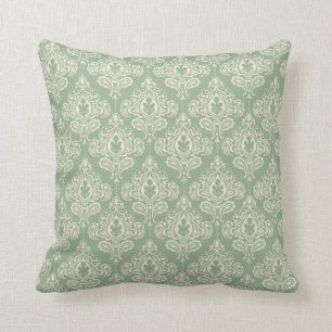 Vintager Damast - Sage Green Kissen
