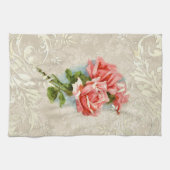 Vintager Damast und Rose Küchentücher (Horizontal)