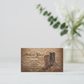 Vintager Damast-Western-Landcowboy Visitenkarte (Stehend Vorderseite)