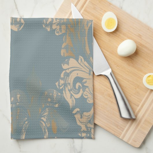 Vintager Damast, Wirbel Bad Geschirrtuch (Viertel Falte)