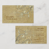 Vintager Damast + Wirbel Kostümbildner Visitenkarte (Vorne/Hinten)