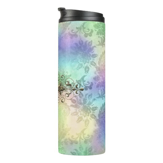 Vintager Damastengraustein Thermosbecher (Nach rechts gedreht)