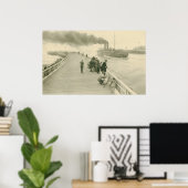 Vintager Dampfschiff von Dover bis Ostende Poster (Heimbüro)