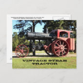 Vintager Dampftraktor - in Farbe. Postkarte (Vorne/Hinten)