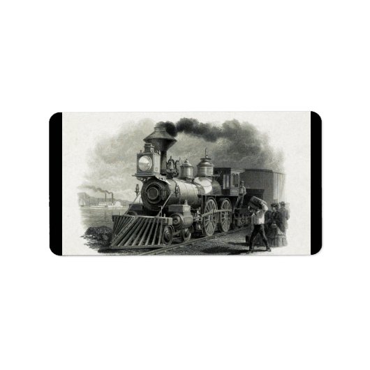 Vintager Dampfzug Adressaufkleber (Vorne)