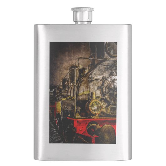 Vintager Dampfzug - Alte Zeit Flachmann (Vorderseite)