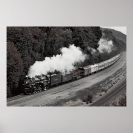 Vintager Dampfzug am Ohio Poster